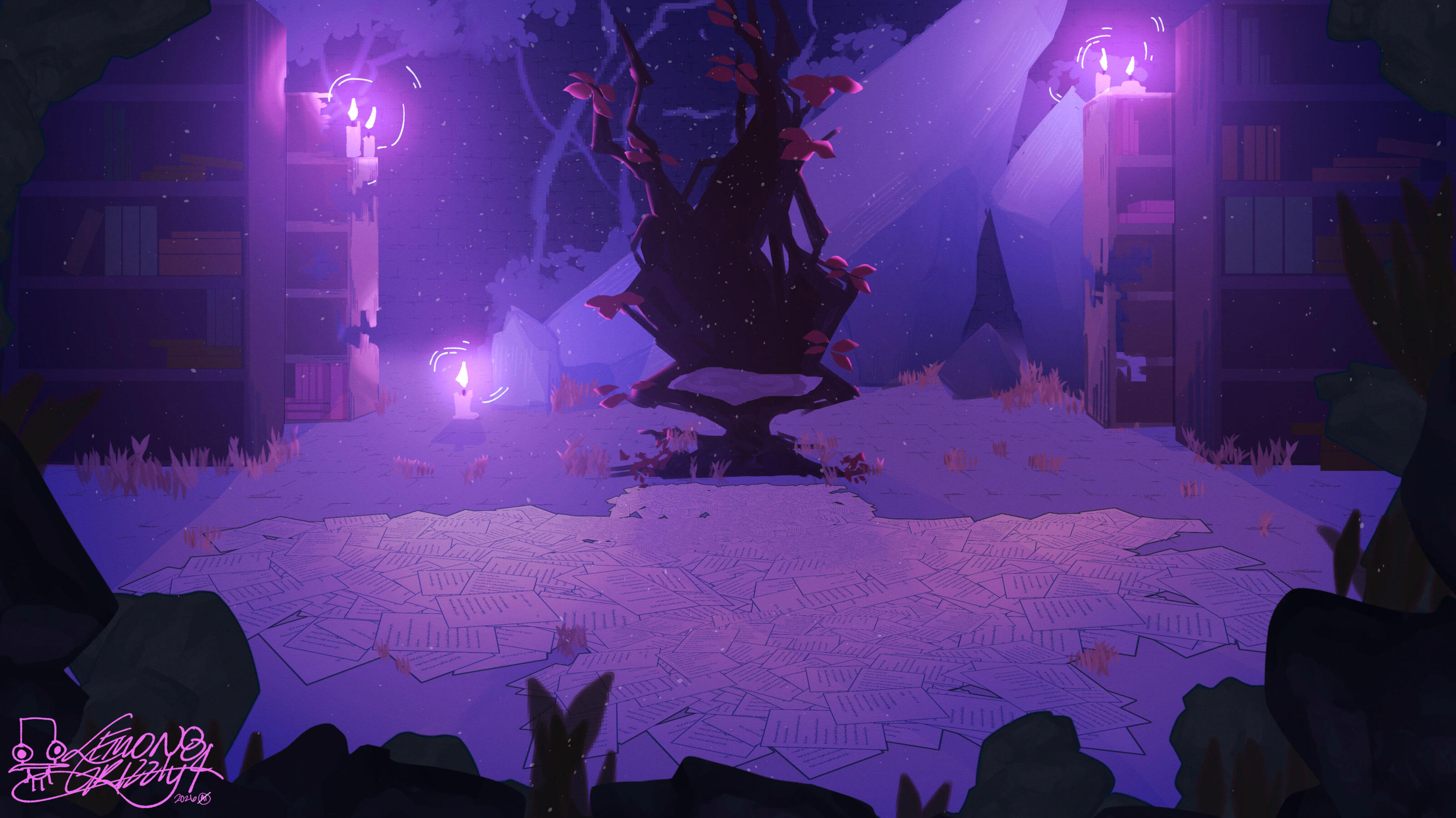 Background Setting: Ruined library